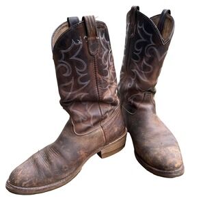 Double-H Work Western Boots Mens 10.5 D Brown Fair DH1552 Gel ICE Made in USA
